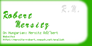 robert mersitz business card